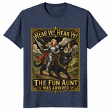 Fun aunt has arrived shirt in heather navy