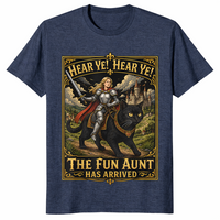 Fun aunt has arrived shirt in heather navy