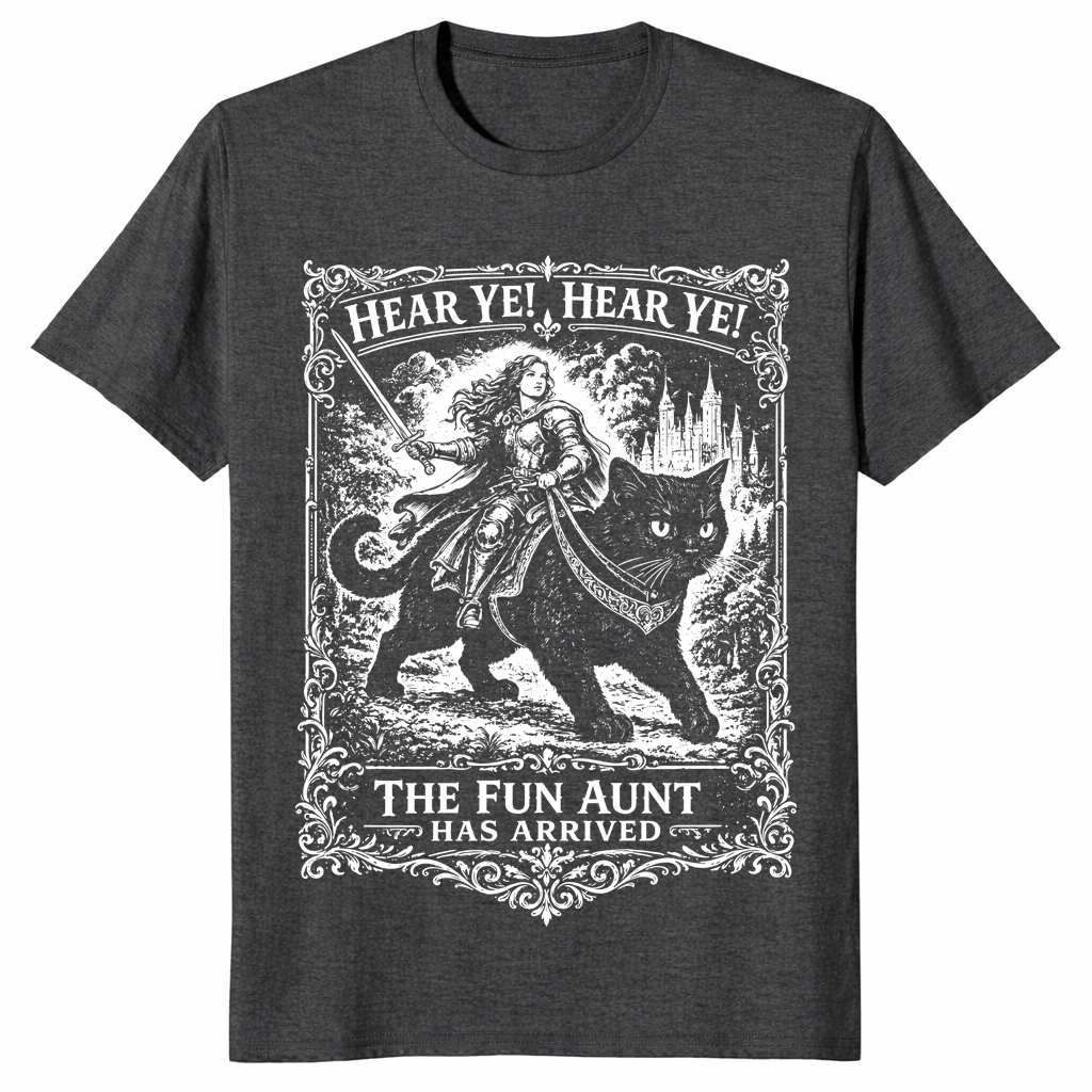 Fun aunt shirt dark heather grey