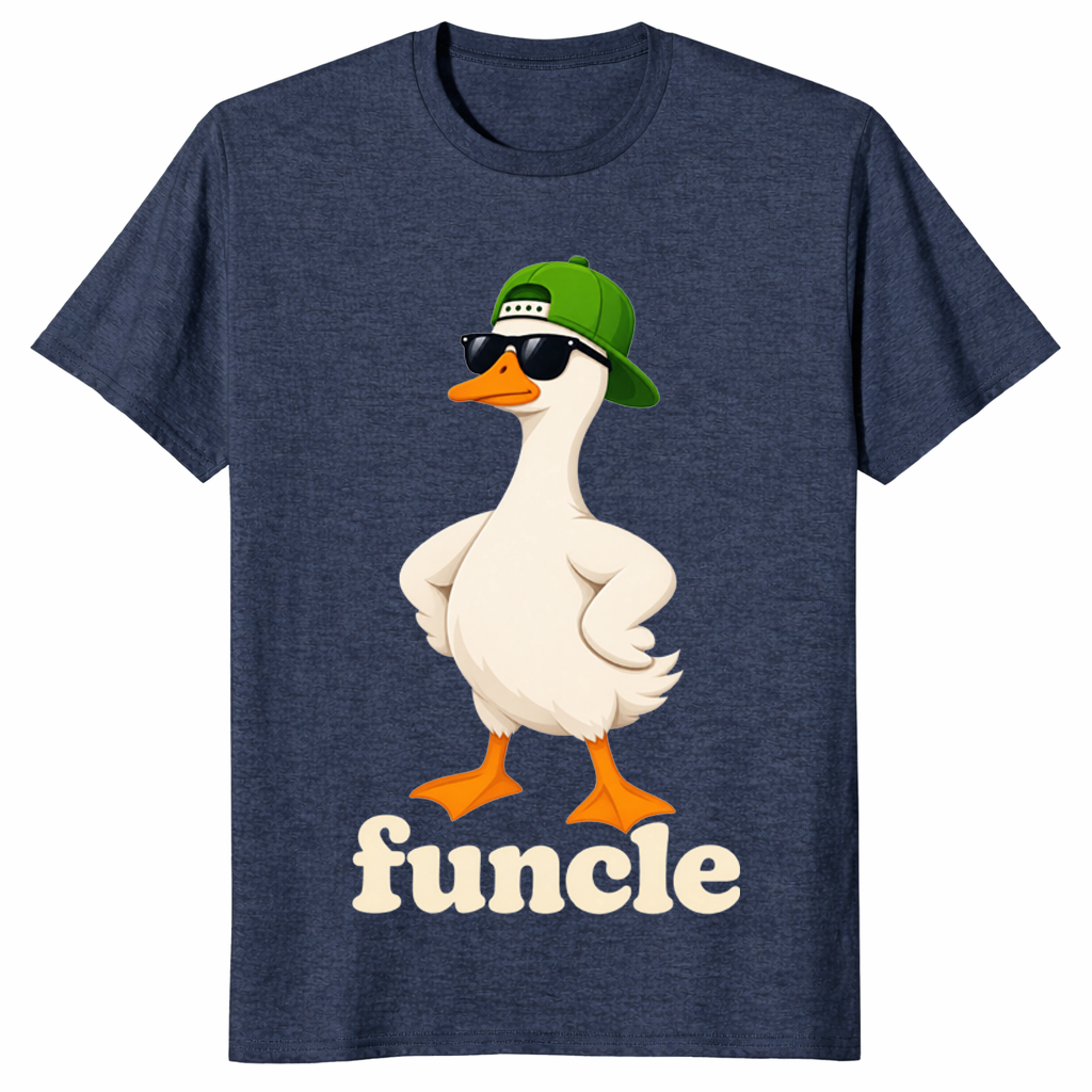 Funcle goose shirt in heather navy