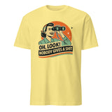 Funny Attitude Shirt in Cornsilk yellow – “Oh Look! Nobody Gives a Sh*t!” Sarcasm Tee by Cuccico