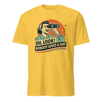 Funny Attitude Shirt in Daisy yellow – “Oh Look! Nobody Gives a Sh*t!” Sarcasm Tee by Cuccico