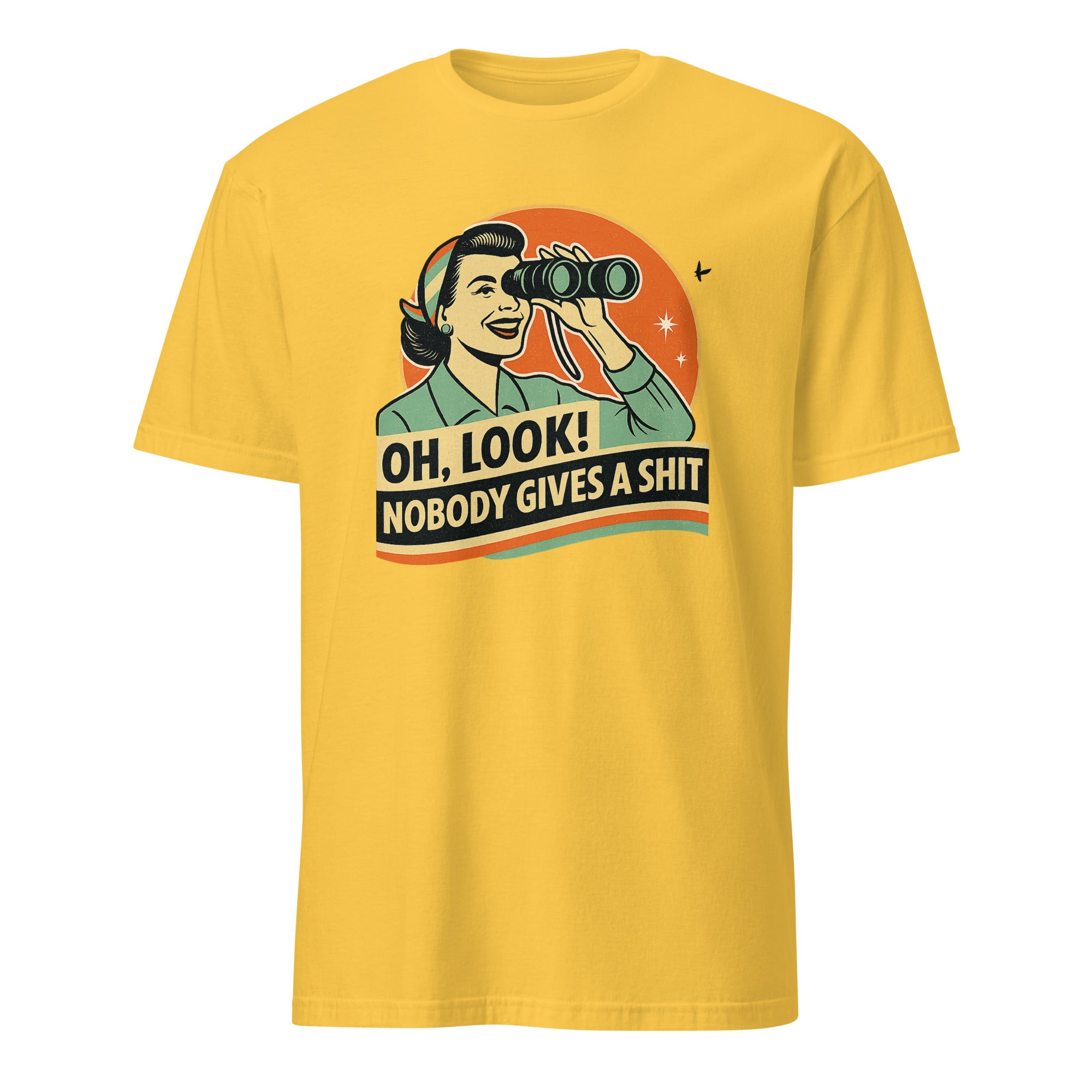 Funny Attitude Shirt in Daisy yellow – “Oh Look! Nobody Gives a Sh*t!” Sarcasm Tee by Cuccico
