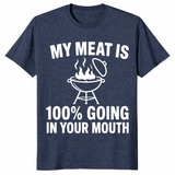 Funny bbq grilling shirt heather navy