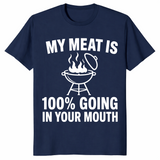 Funny bbq grilling shirt in navy