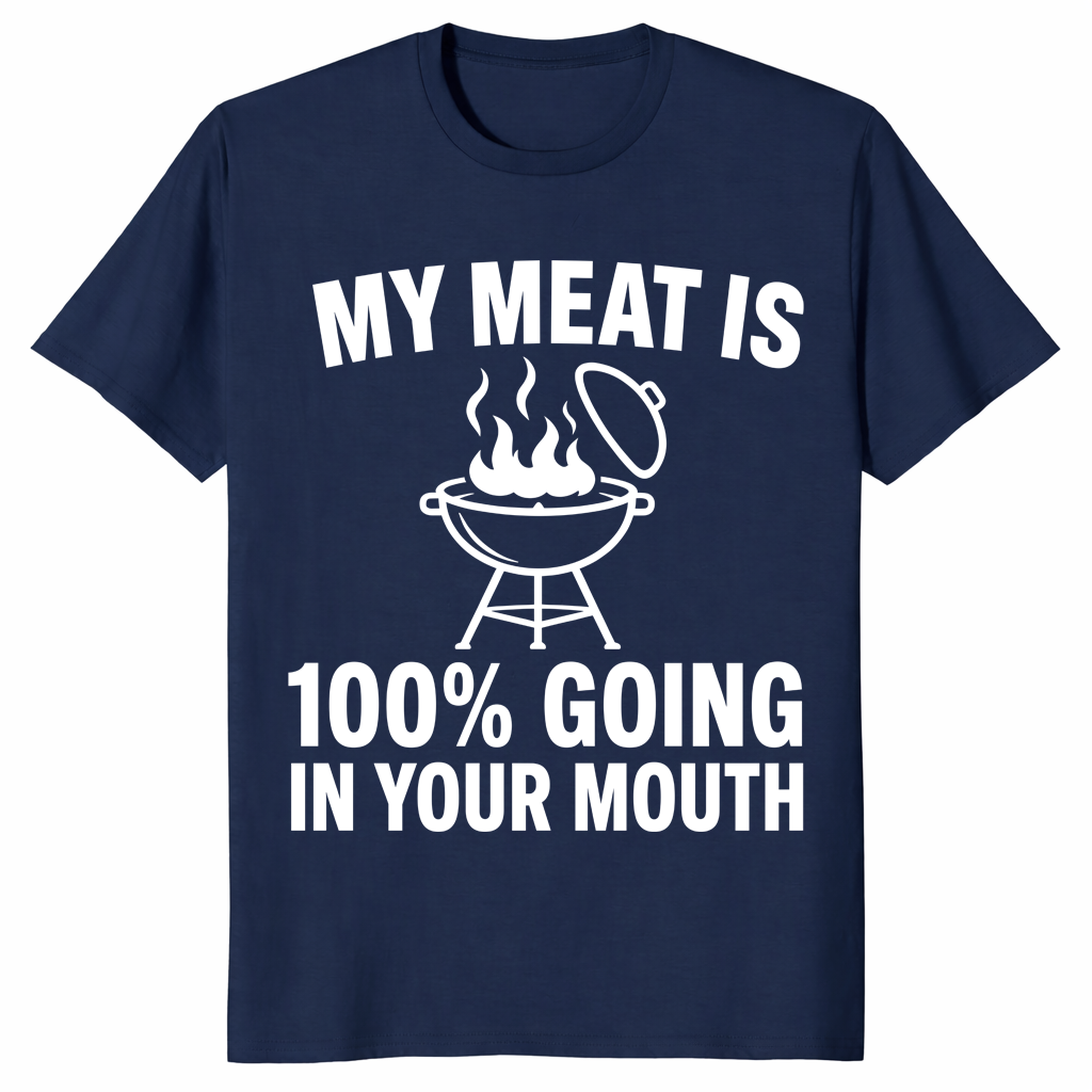 Funny bbq grilling shirt in navy
