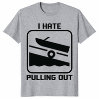 Funny boat shirt in sport grey with I Hate Pulling Out humor design