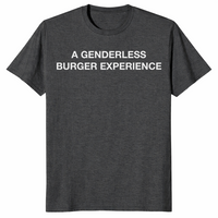Funny burger shirt in dark heather grey