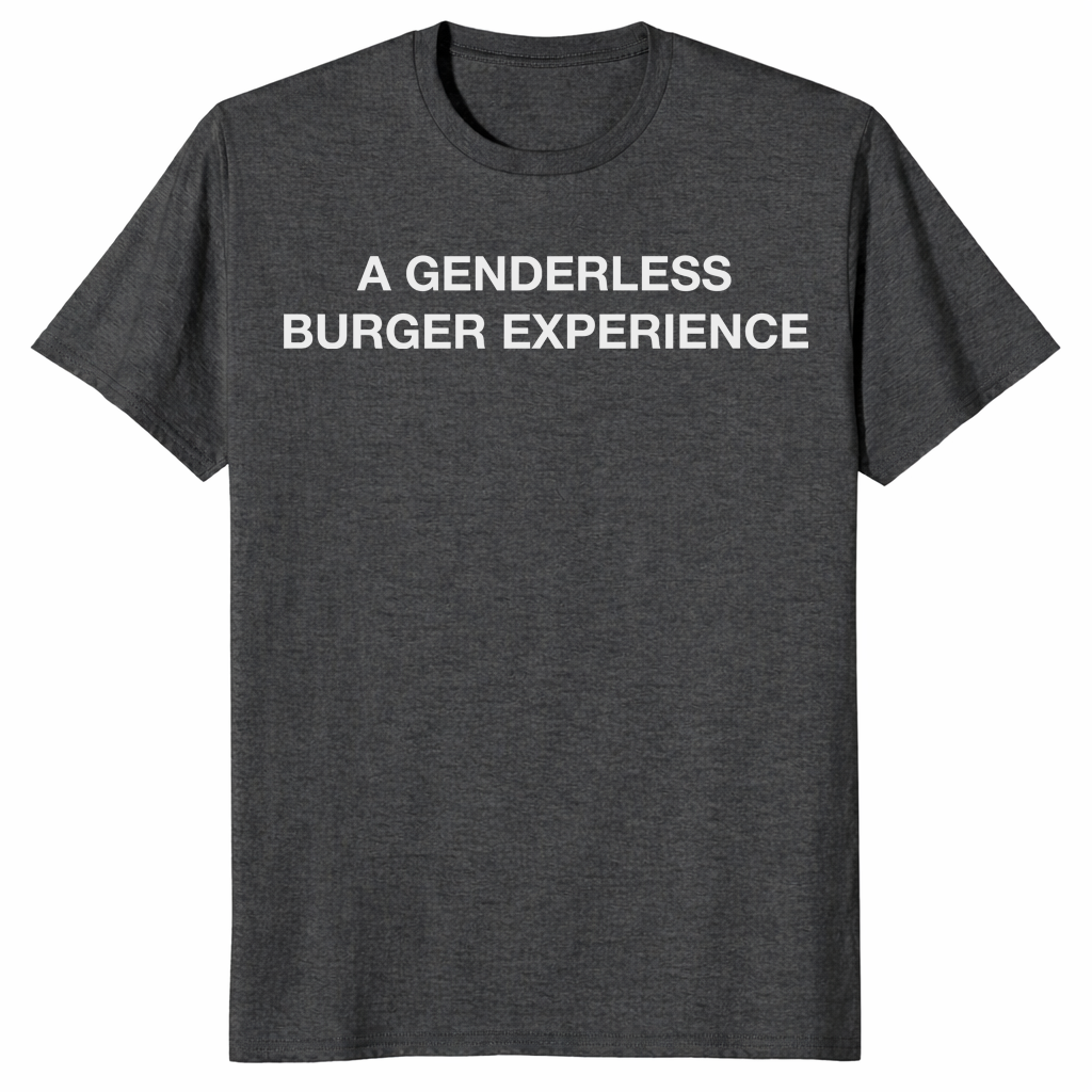 Funny burger shirt in dark heather grey