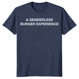 Funny burger shirt in heather navy