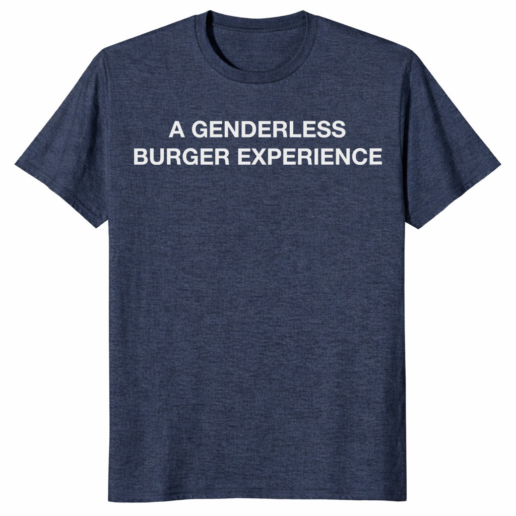 Funny burger shirt in heather navy