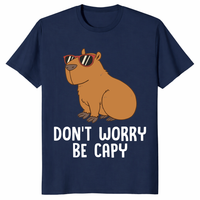 Funny capybara shirt featuring Don't Worry Be Capy text and cute animal design