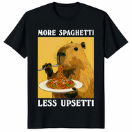 Funny Capybara Spaghetti T-Shirt – More Spaghetti Less Upsetti Tee | Cuccico