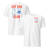 Funny Cat Dad Club Shirt with pocket logo and back print design
