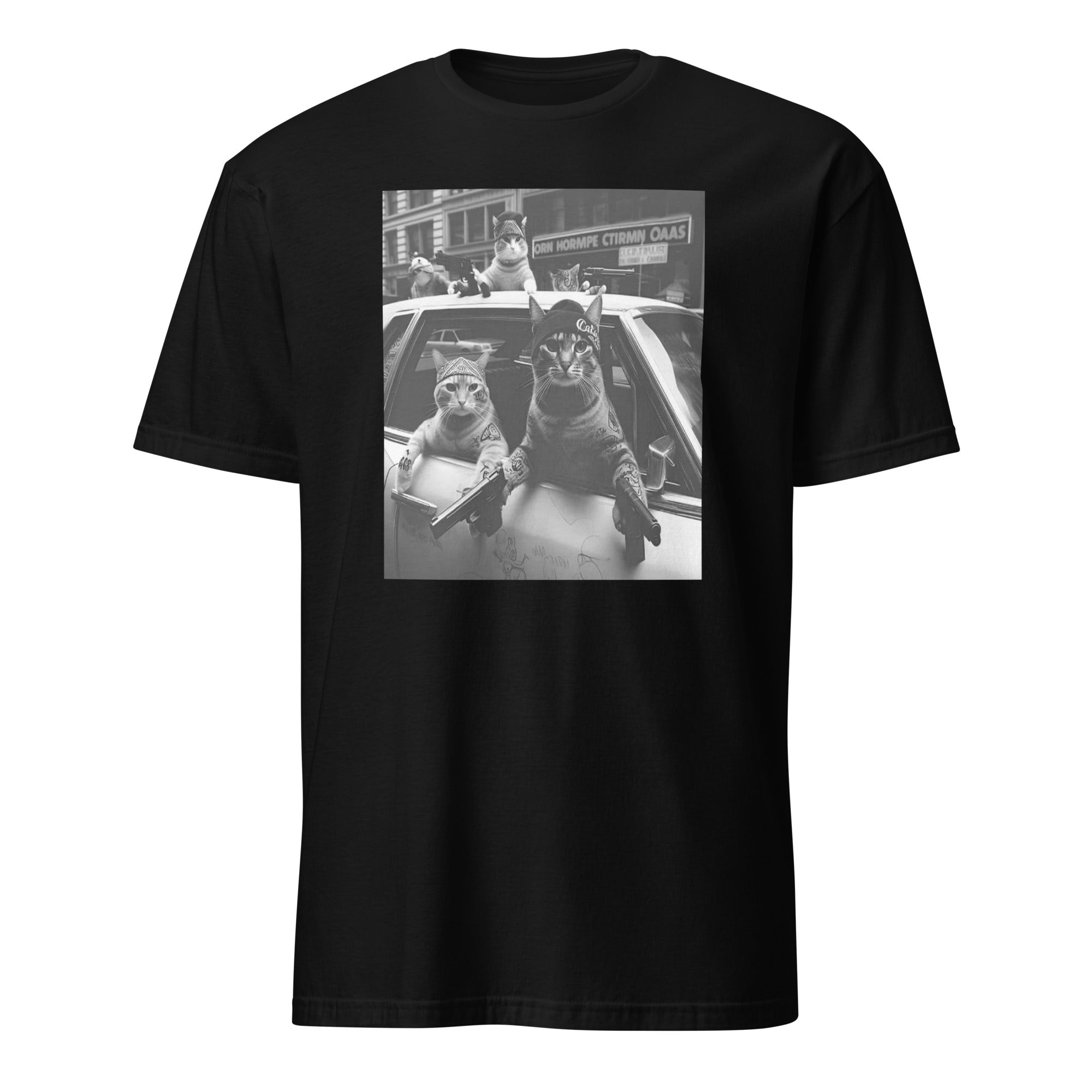 "Cuccico Funny Cat Gang Tee in black"