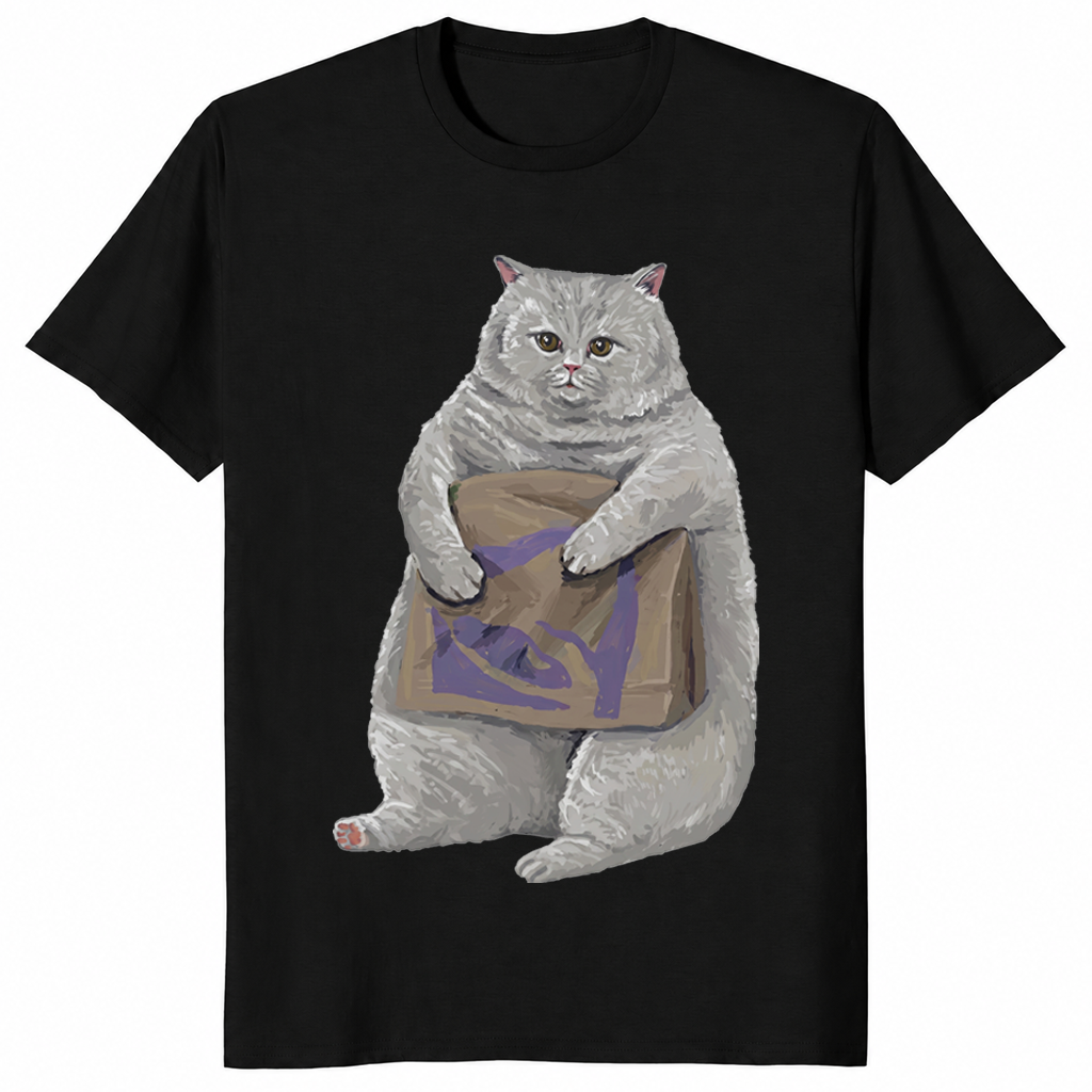 Funny cat shirt in black