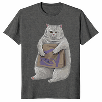 Funny cat shirt dark heather