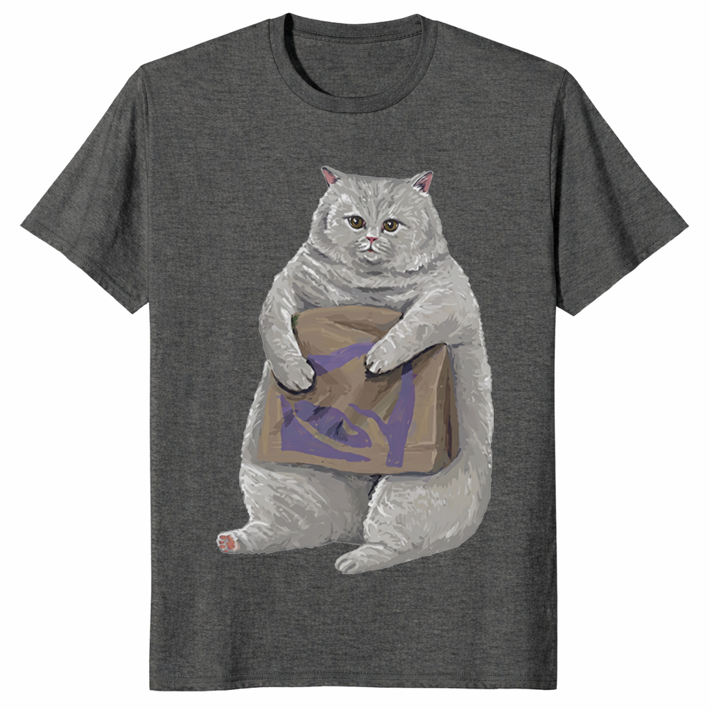 Funny cat shirt dark heather