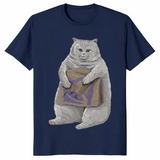Funny cat shirt in navy
