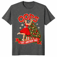 Funny Christmas tree shirt in dark heather