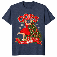 Funny Christmas tree shirt in heather navy