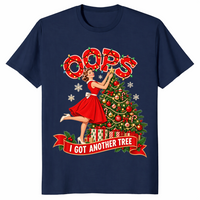 Funny Christmas tree shirt in navy