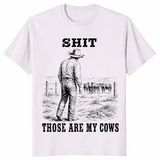 Funny Cowboy Cows shirt in ice grey