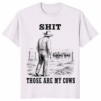 Funny Cowboy Cows shirt in ice grey