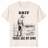 Funny Cowboy Cows shirt in natural