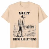 Funny Cowboy Cows shirt in sand
