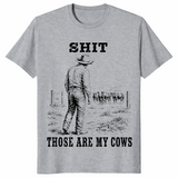 Funny Cowboy Cows shirt in sport grey