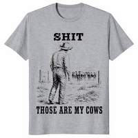 Funny Cowboy Cows shirt in sport grey