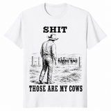 Funny Cowboy Cows shirt in white