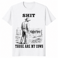 Funny Cowboy Cows shirt in white