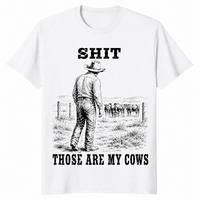 Funny Cowboy Cows shirt in white