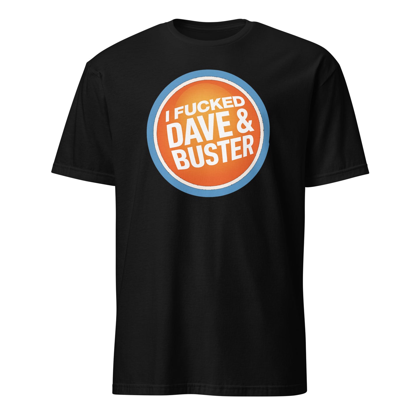 Funny Dave & Buster’s Adult Humor T-Shirt in black by Cuccico, offensive graphic tee
