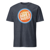 Funny Dave & Buster’s Adult Humor T-Shirt in heather navy by Cuccico, adult humor graphic shirt
