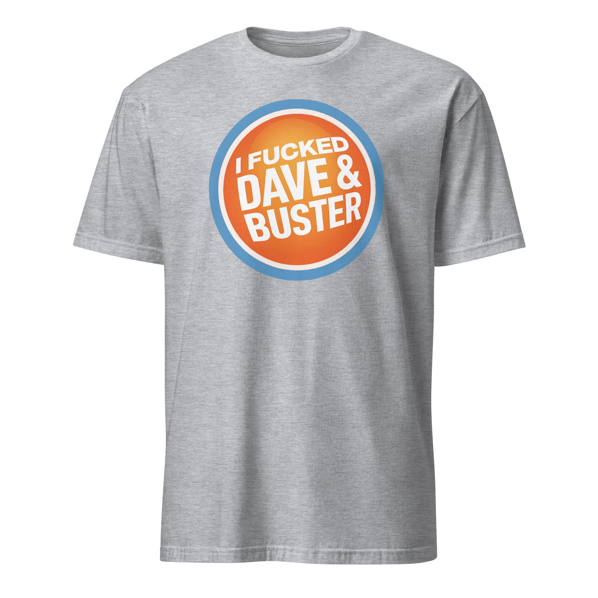 Funny Dave & Buster’s Adult Humor T-Shirt in sport grey by Cuccico, funny offensive shirt