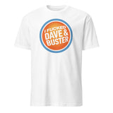 Funny Dave & Buster’s Adult Humor T-Shirt in white by Cuccico, offensive graphic humor tee