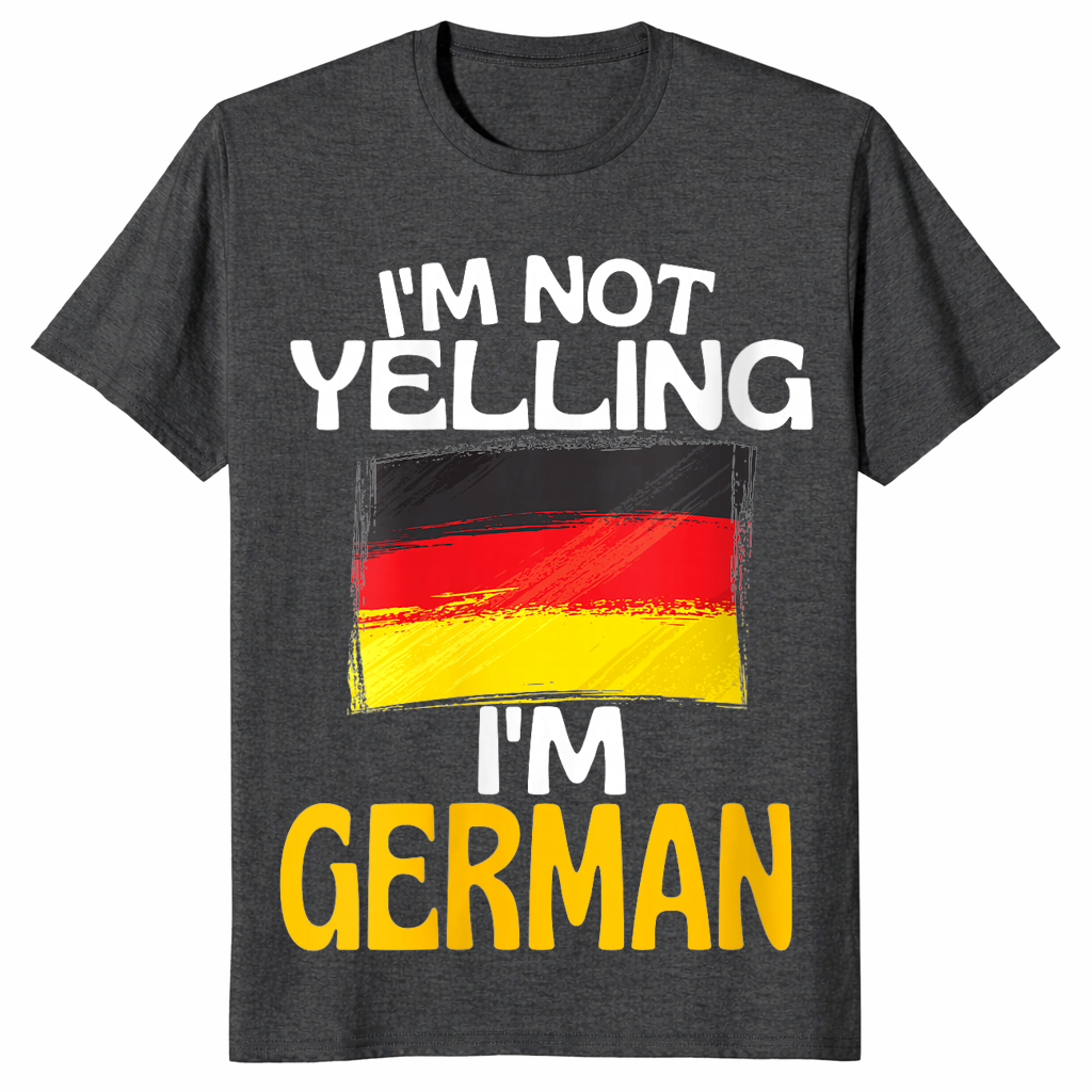 Funny german shirt in dark heather grey