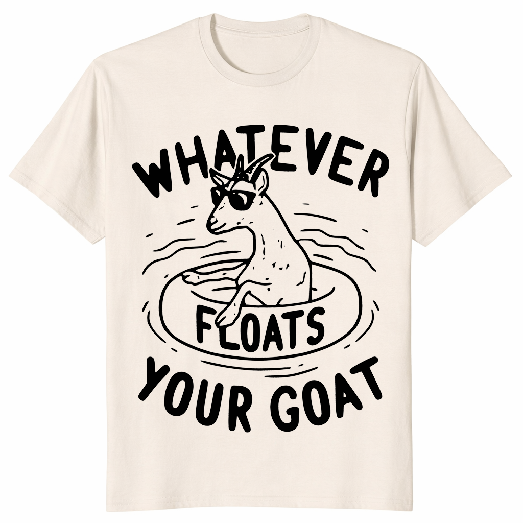 Funny goat shirt in natural