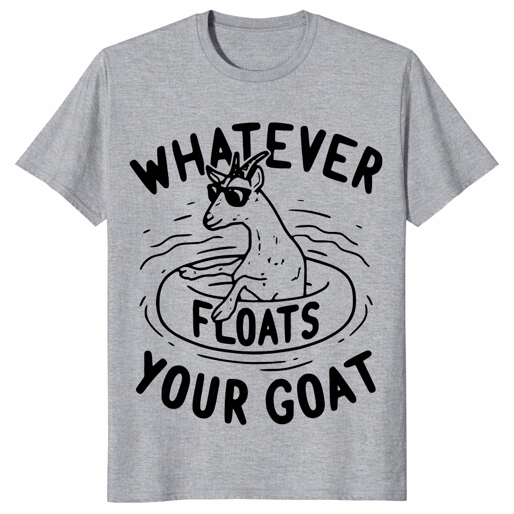Funny goat shirt in sport grey