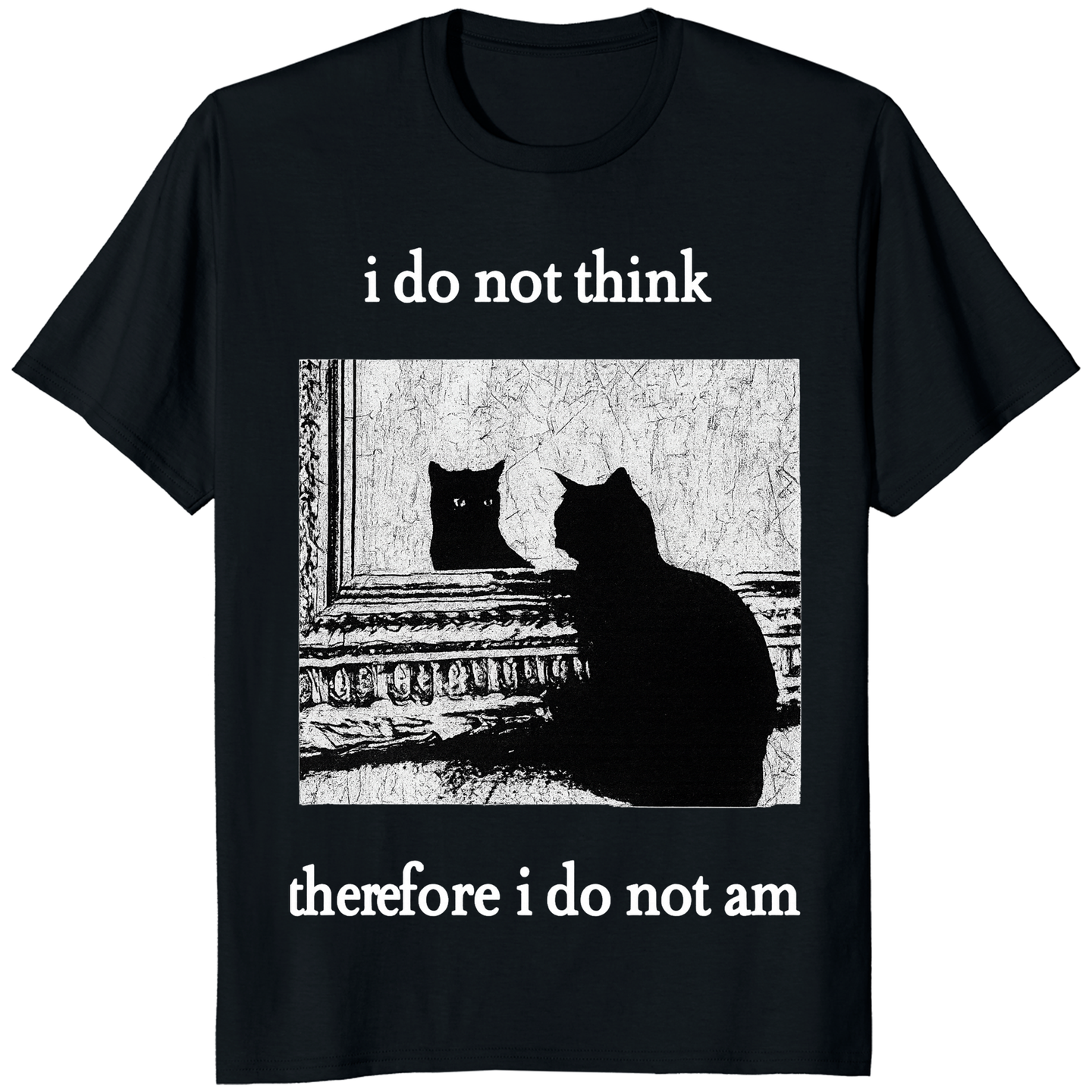 Funny Goth Cat Shirt featuring Grunge Cat Humor design by Cuccico in black