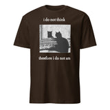 Funny Goth Cat Shirt featuring Grunge Cat Humor design by Cuccico in dark chocolate