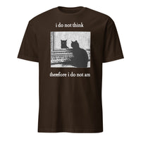 Funny Goth Cat Shirt featuring Grunge Cat Humor design by Cuccico in dark chocolate