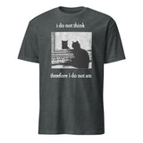 Funny Goth Cat Shirt featuring Grunge Cat Humor design by Cuccico in dark heather