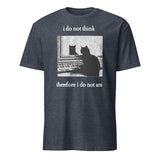 Funny Goth Cat Shirt featuring Grunge Cat Humor design by Cuccico in heather navy