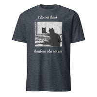 Funny Goth Cat Shirt featuring Grunge Cat Humor design by Cuccico in heather navy