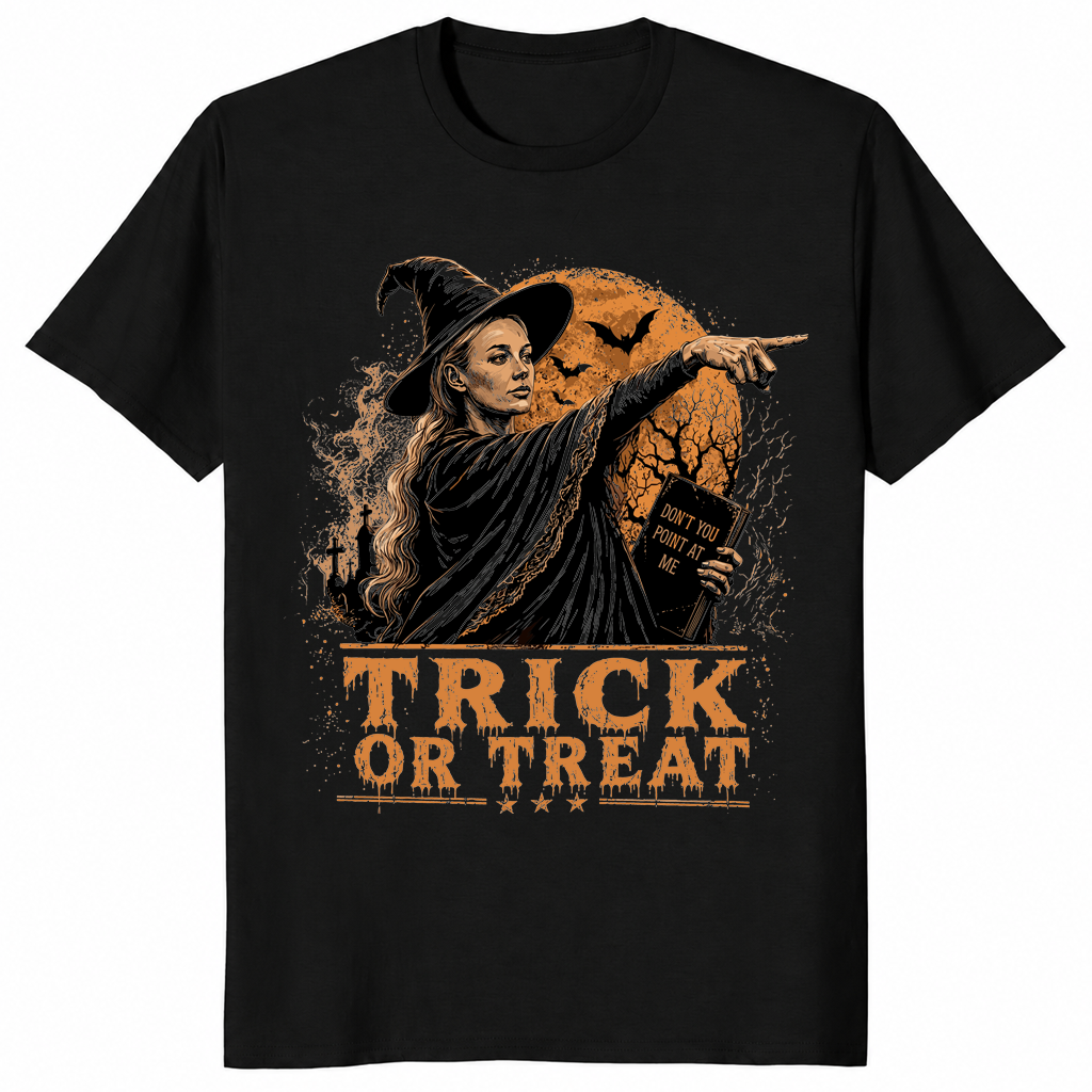 Funny halloween witch shirt in black