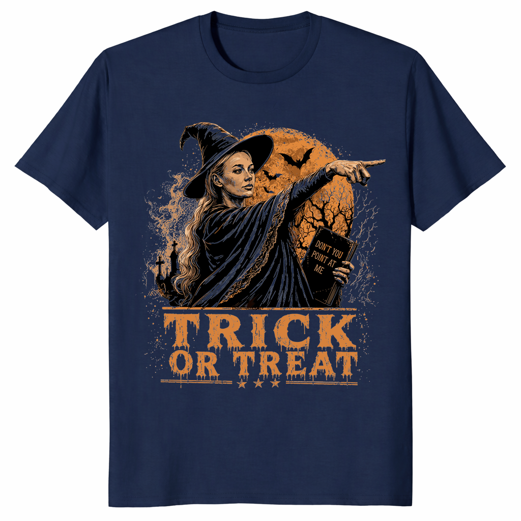 Funny halloween witch shirt in navy